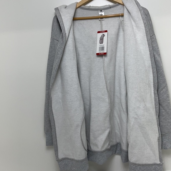NWT Active Life Heathered gray open front hooded sweatshirt - Picture 5 of 6